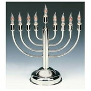 Silverplated Electric menorah with flickering bulbs