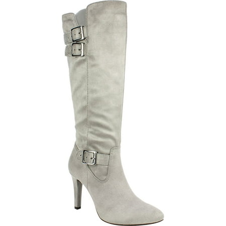

Women s Rialto Cahoon Knee High Boot Light Grey Suedette Fabric 9.5 M