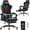 Rgb Dark Black, variant on Gaming Chair, Video Game Chair with Footrest and Massage Lumbar Support, Ergonomic Computer Chair Height Adjustable with Swivel Seat and Headrest (Light Blue)