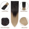 thumbnail image 2 of MY-LADY 8PCS Synthetic Clip in Hair Extensions Double Weft Full Head HairPiece Straight Natural Black Brown Blonde, 2 of 8