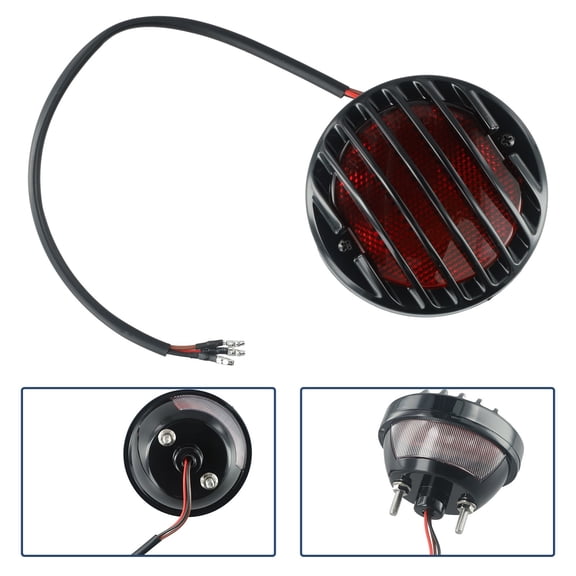 1pc Round Motorcycle Tail Light Universal- 12V Motorcycle Modified Plastic Rear Tail Signal Lamp Brake Stop Red Indicator