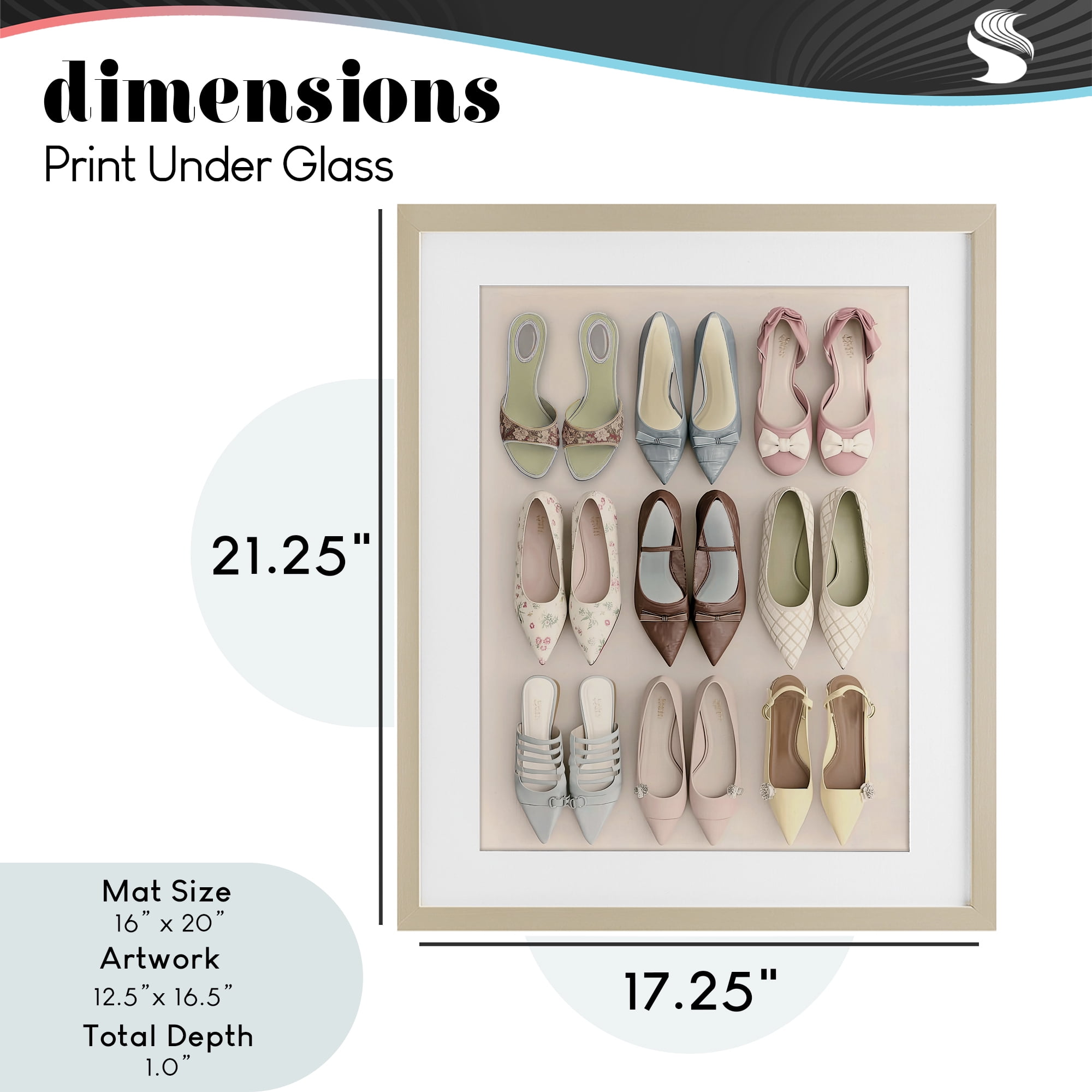 Beatrice's Closet Shoes Birch Framed Print Under Glass, design by Annabelle Hall