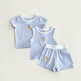 thumbnail image 2 of Taqqpue 2 Piece Baby Toddler Clothes Outfits for Boys and Girls Kids Summer Casual T-Shirts + Shorts Pajama Set (6M-3Y), 2 of 3