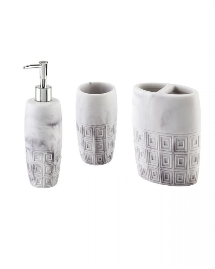 Avanti Marble 3 Pc Bath Accessory Set