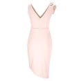 thumbnail image 3 of Birdeem Womens Sexy Ruffled V-Neck Solid Color Buttock Wrap Dress, 3 of 9