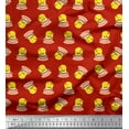 thumbnail image 1 of Soimoi Moss Georgette Fabric Cup,Plate & Chick Cartoon Printed Fabric 1 Yard 42 Inch Wide, 1 of 3