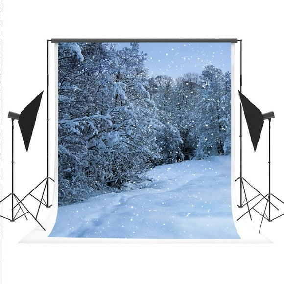 XDDJA Polyester Fabric Holiday Winter Backdrop Snow Backgrounds White Backgrounds for Winter Photo Photography for Studio Photographer 5x7ft