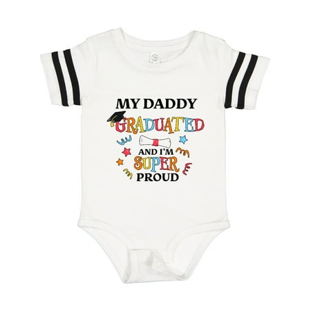 

Inktastic My Daddy Graduated and I m Super Proud Gift Baby Boy or Baby Girl Bodysuit