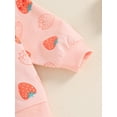 thumbnail image 6 of Musuos Toddler Girl Fall Outfit, 3 6 12 18 24M 3T Strawberry Print Long Sleeve Sweatshirt Elastic Waist Pants 2 Piece Casual Clothes Set, 6 of 9