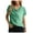 Green, variant on LEAVINGSUO Womens Tops Going Out Tops 2024 Casual Women's Summer Fashion V-neck Plain Casual Loose Short-sleeved Top Short-sleeved V-neck Top/shirt