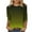 Green D, variant on Ashirexll Womens Casual Tops, Short Sleeve Shirts for Women, Fashion Casual Gradient Color 3/4 Sleeve Round Neck Blouse