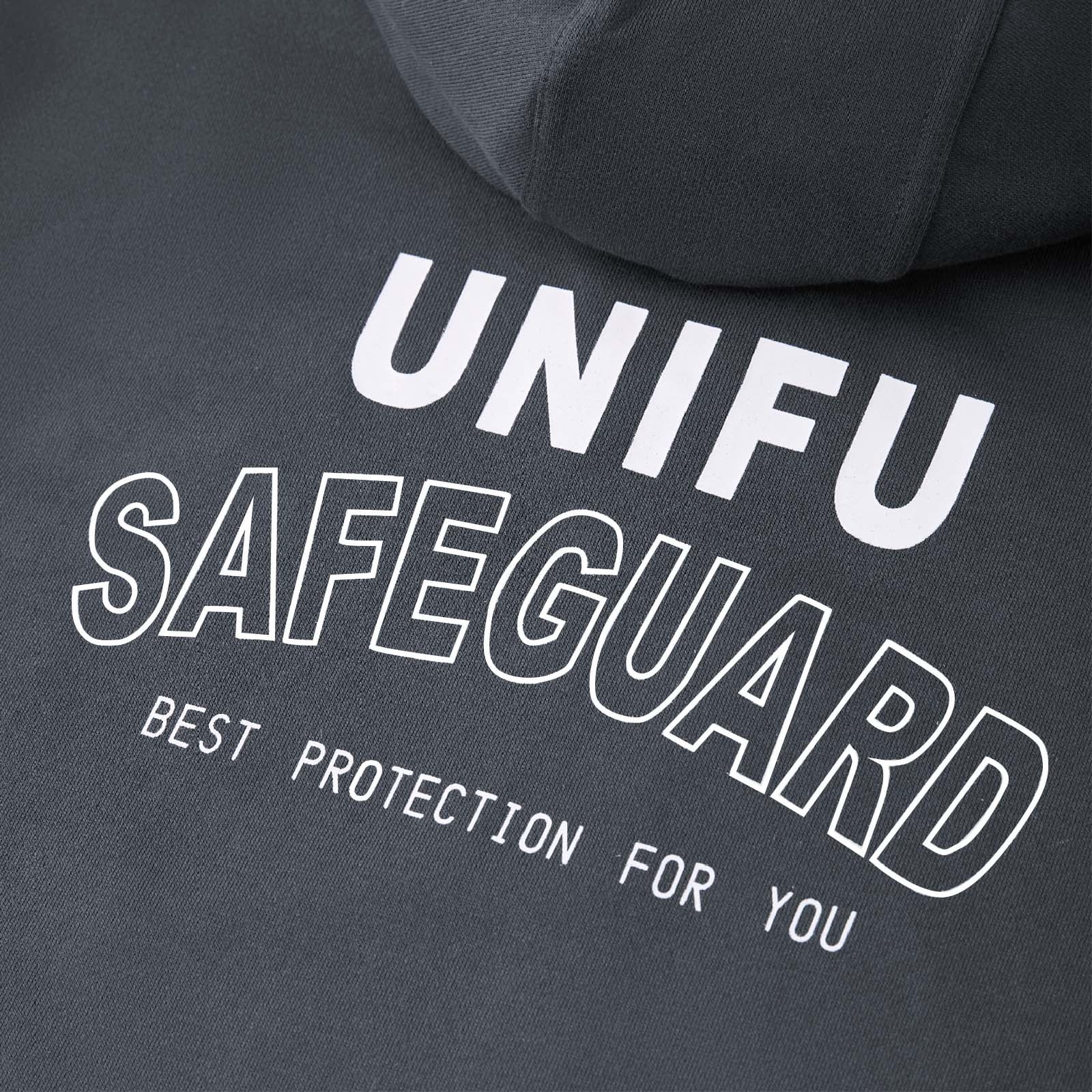 UNIFU FR Hooded Pullover Shirts Flame Resistant 12OZ Heavyweight Men’s 100% C Long Sleeve Welding Sweatshirt NFPA2112/CAT2