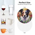 thumbnail image 6 of Fuzoiu Colorful Flower Dog Print Leather Coasters Set,Drink Coasters Set of 4,for Tabletop Protection, Durable PVC Coasters,Home Décor and Housewarming Gift-Round Shape, 6 of 6