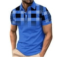 thumbnail image 2 of cllios Men's Tennis Shirts Big and Tall Golf Shirts for Men Plaid Printed Goldf T Shirts Slim Fit Short Sleeve Lapel Shirts Classic Button Up Collared Work Shirts, 2 of 5