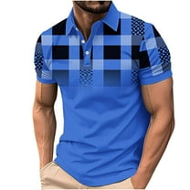 snilers Big and Tall Mens Golf Shirts Short Sleeve Button Down Pullover Plaid Printed Casual Work Shirt Summer Regular Fitted Tops