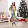 thumbnail image 5 of joogoo Rainbow Stripe Checkered Unisex Adults Onesies Pajamas Jumpsuits L, 5 of 7
