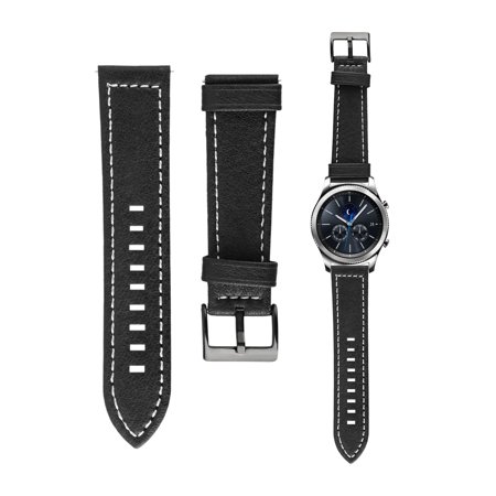 Rawhyde Frontier Leather - EEEKkit Quick Release Leather Watch Band, Luxury Genuine Leather Strap Band For Samsung Gear S3 Frontier Classic 42mm/46mm, Black or Brown
