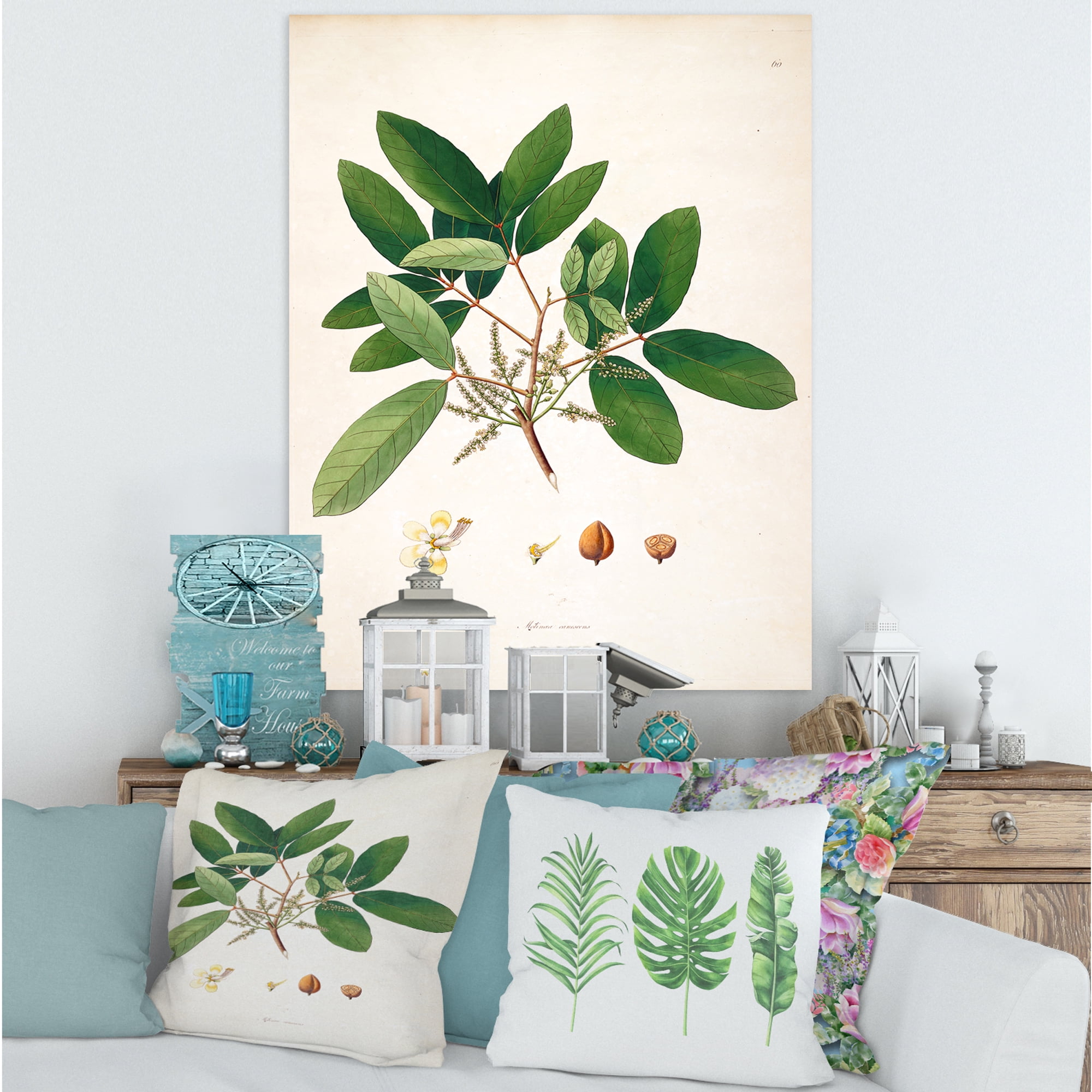 Designart ' Ancient Botanicals II ' Farmhouse Canvas Wall Art Print