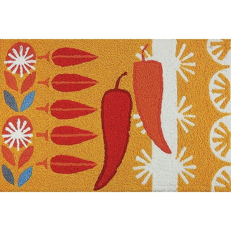 Retro Red Hot Chili Peppers Washable 21 X 33 Kitchen Area Accent Retro Red Hot Chili Peppers Washable 21 X 33 Kitchen Area Accent Jellybean Rug