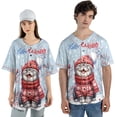 thumbnail image 4 of Hello Winter British Shorthair Smiling in Red Scarf Hat Welcome Christmas All Over Print 3D Baseball Shirt Cat Lover Kitten Owner Gifts Softball Sport - 00017, 4 of 6