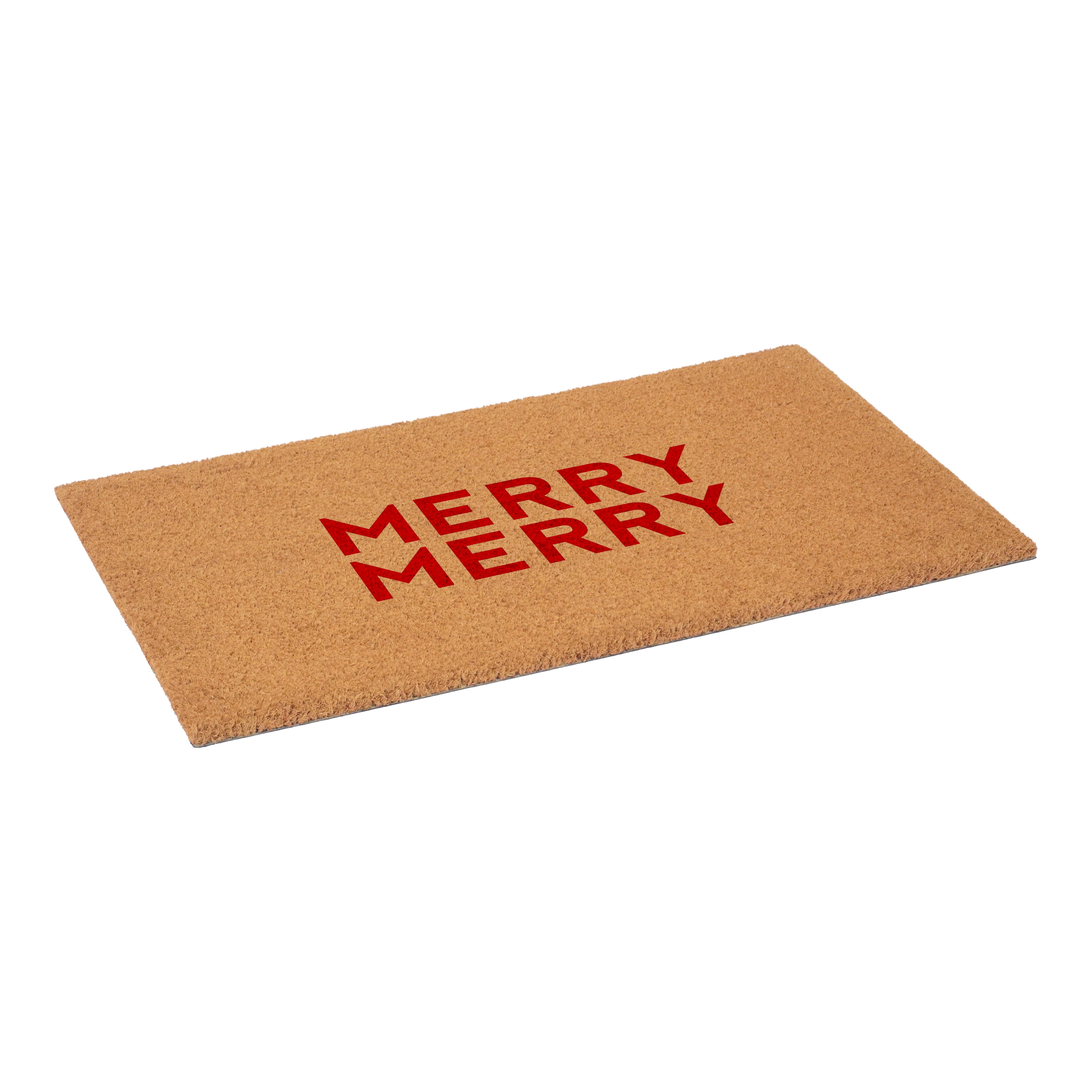 Red Modern Merry Doormat 17" x 29"