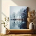 thumbnail image 6 of Misty Winter Trees Reflection Canvas Wall Art for Living Room Bedroom Dining Room Office Hallway Hotel Lobby Cafe, 6 of 8