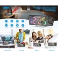 thumbnail image 3 of Projection Alarm Clock, AMIR LED Alarm Clock 7.9" 180° Rotatable Date Temperature Display Dimmer Snooze Night Mode Digital Alarm Clock for Bedroom Kids Room Elderly Colorful, 3 of 11