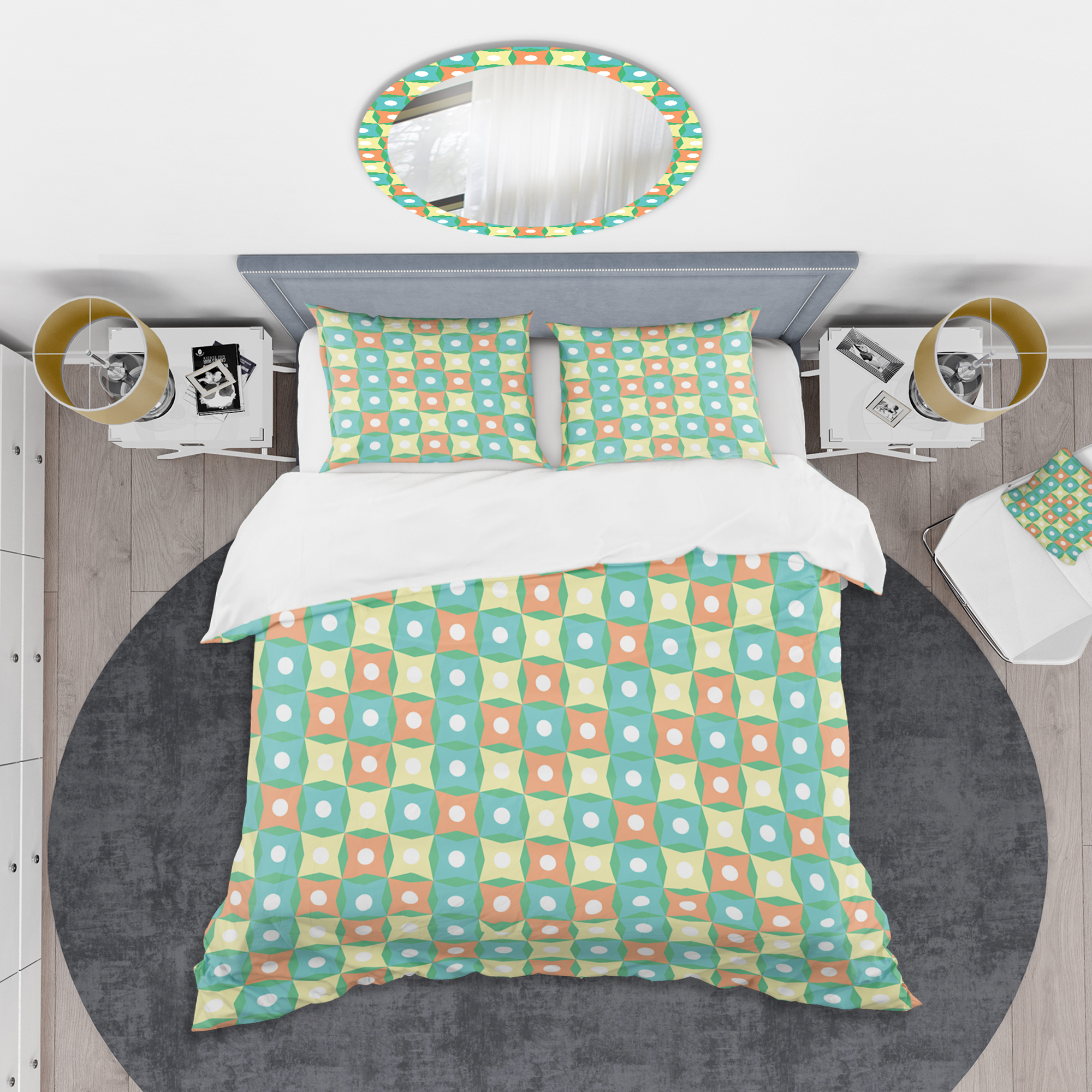 Designart 'Abstract Design Retro Pattern I' Mid-Century Modern Duvet Cover Set
