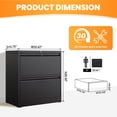 thumbnail image 2 of Riflevault 2-Drawer Lateral File Cabinet with Lock, Black Steel Filing Cabinet for Letter, Legal, A4 Documents, Anti-Tip Design, 2 of 9