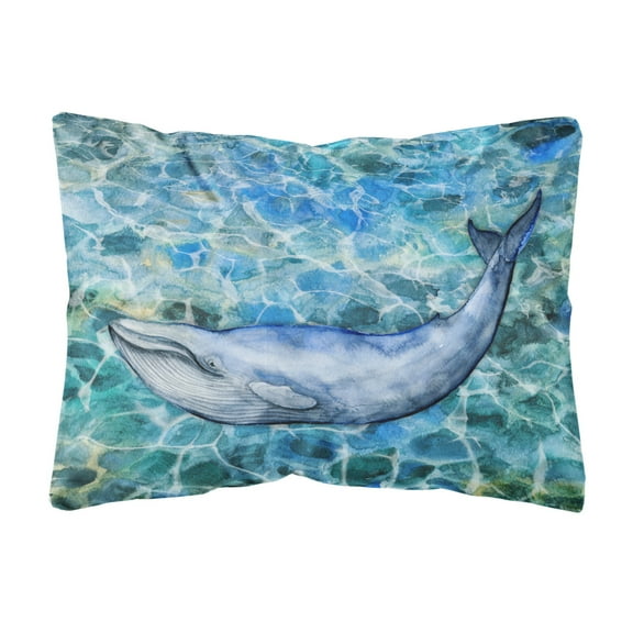 Carolines Treasures BB5340PW1216 Humpback Whale Canvas Fabric Decorative Pillow 12H x16W multicolor