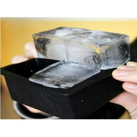 Black White Ice Cube - Sayhi 4-Cavity Large Silicone Drink Ice Cube Pudding Jelly Soap Mold Mould Tray Tool