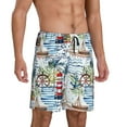 thumbnail image 2 of Fotbe Watercolor Sailboat Pajama Shorts for Men, Men's Pajama Bottoms, Sleepwear,Short Pajama Pants-X-Large, 2 of 9