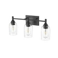 thumbnail image 4 of Millennium Lighting  Arlett 3 Light Vanity fixture in Multiple Finishes with Clear Glass Shades Matte Black Black Matte, 4 of 5