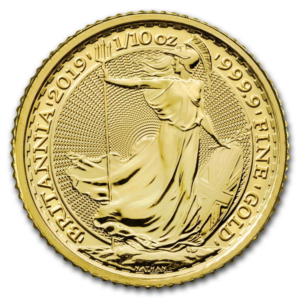 British Royal Mint 2019 Great Britain 1/10 oz Gold Britannia BU