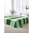 thumbnail image 5 of Green Plaid Queen Size Flat Sheet, Wrinkleproof & Fadeproof Cooling Flat Bed Sheet Only, Spring Summer Farmhouse Buffalo Checkered Breathable Soft Bedding Top Sheets 90 x 102 Inches, 5 of 8
