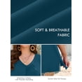 thumbnail image 3 of SHOWMALL Plus Size Sleeveless V Neck Shirt for Women, Pleated Tank Top to Layer Under Blazer or Cardigan, Indigo Blue 5X Side Slit Summer Casual Vacation Tops, 3 of 8