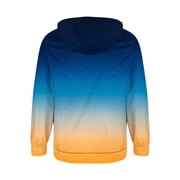 Zip Up Hoodies for Men Casual Jacket Fleece Sweatshirt Drawstring Hoody Top Long Sleeve Sweater Gradient Print Outwear Fashion Full-Zip Hoodie with Pockets Lightweight Sweatshirts Size S-3XL