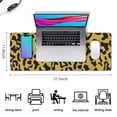 thumbnail image 5 of Long Mouse Pads for Desk,Yellow Leopard Pattern Desk Mats on Top Of Desks, Desk Mouse Pad Extra Large with 3mm Non-Slip Base and Stitched Edge for Gaming,Office,Work,Home 31.5"x11.8", 5 of 6
