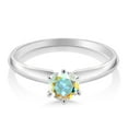 thumbnail image 2 of Gem Stone King 18K White Gold Mercury Mist Mystic Topaz Engagement Solitaire Ring for Women (0.55 Cttw, Round 5MM, Gemstone November Birthstone, Size 8), 2 of 4