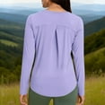 thumbnail image 6 of Nmnitkp Women's UPF 50+ Sun Protection Long Sleeve Shirt, Round Neck Quick Dry Workout Top, Lightweight Breathable UV Tee for Hiking Running Daily Wear Purple,XL, 6 of 7