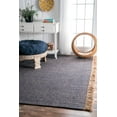nuLOOM Flatweave Solid Tassel Amalia Area Rug