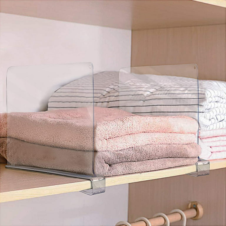 Sorbus Clear Acrylic Shelf Dividers for Shelves- 2 Pack