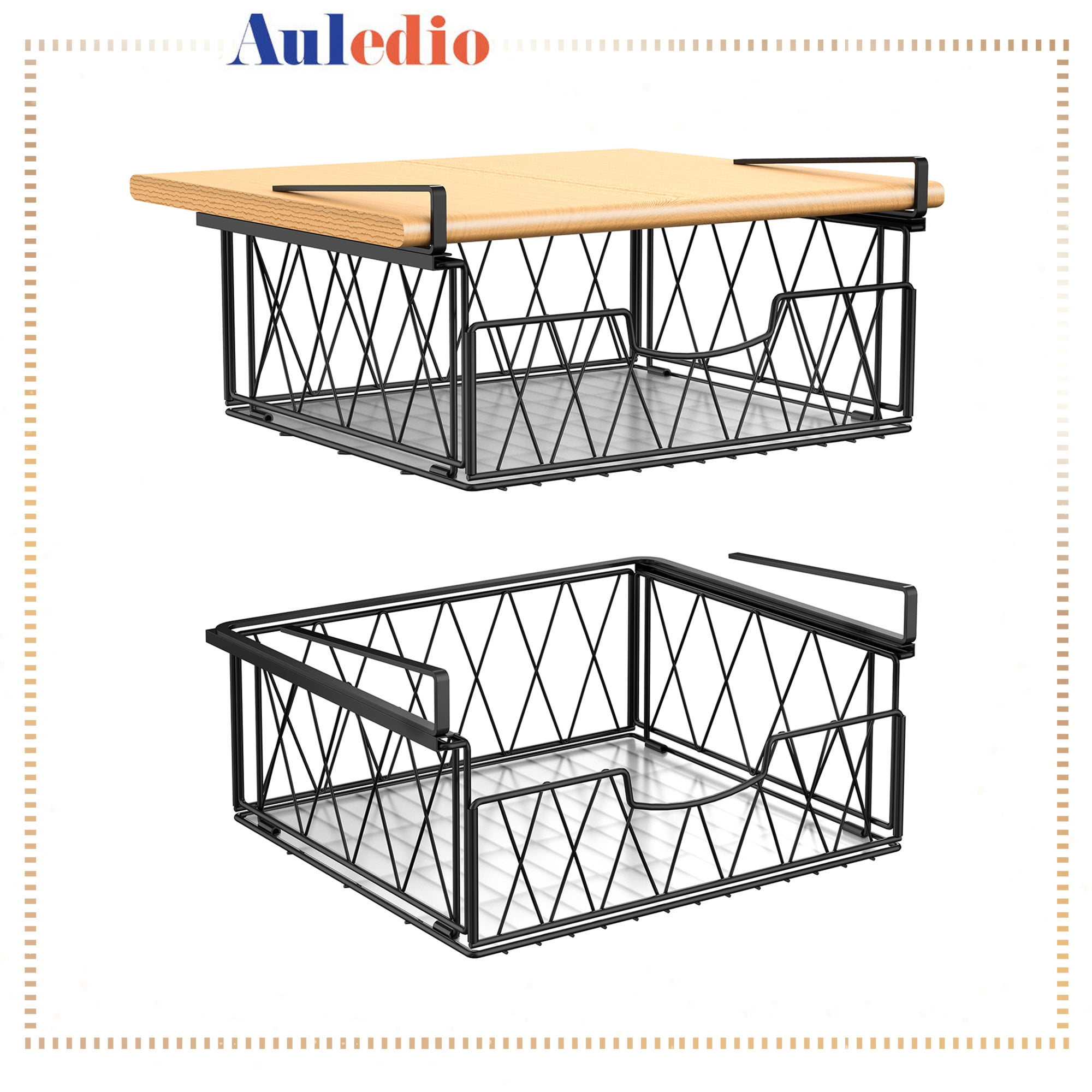 Metal Sliding Under Shelf Storage Hanging Shelf Organizer for