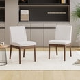 thumbnail image 4 of Lisonu Set of 2 Contemporary Dining Chairs - Upholstered Seat & Back, Rubberwood Legs, Light Beige, 19" Seat Height, 220 lb Capacity, Polyester Upholstery, Easy Assembly, 4 of 20