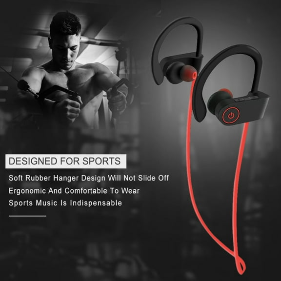 SUSUchens Wireless Sports Earbuds Waterproof Noise Cancelling HiFi Sound Ear Hook Bluetooth-compatible 5.0 Earphone Black