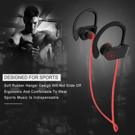 SUSUchens Wireless Sports Earbuds Waterproof Noise Cancelling HiFi Sound Ear Hook Bluetooth-compatible 5.0 Earphone Black
