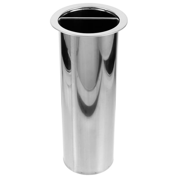 Cubo para brochetas de barbacoa, tubo de almacenamiento para palillos con asa, soporte de tenedor de metal de acero inoxidable