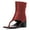 Red, variant on YDN Women Unique Round Open Toe Flip Flop Ankle Sandals Block Mid Heel Back Zippers Boots Dressy Shopping Work Shoes Size 7.5 Red