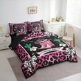 thumbnail image 3 of Castle Fairy Hat Boots 7-Piece Twin Bedding Sets,Leopard Print Bedding Comforter Set,Cute Bow Breathable Sheet Sets,Super Cozy Western Room Decor,Reversible, 3 of 8