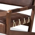 thumbnail image 4 of Baxton Studio Rovelyn Ferme Simili Cuir et Bois Canapé en Brun Noyer, 4 of 10